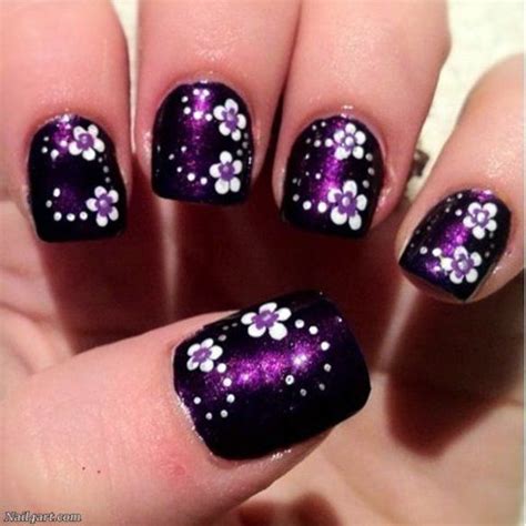 The Best Flowers Nail Art Designs 100 Pictures Purple Nail Designs