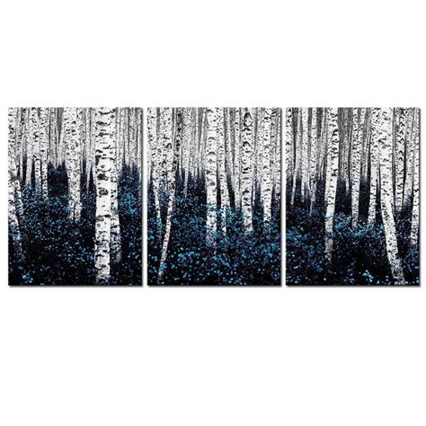 3 Piece Canvas Wall Art Birch Tree Landscape Canvas Art For Etsy In