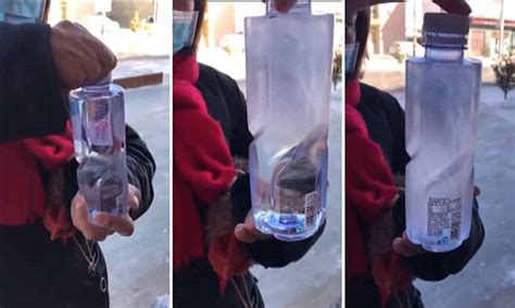 Its Freezing Unbelievable Moment Bottled Water Turns Into Solid Ice
