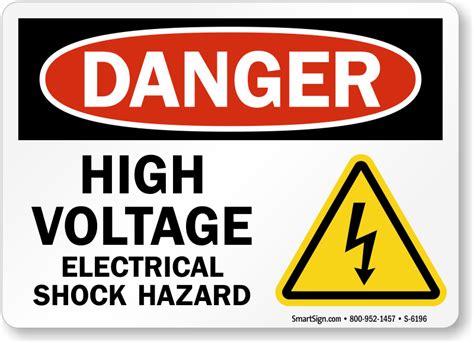 High Voltage Electrical Shock Hazard Sign Osha Compliant Sku S