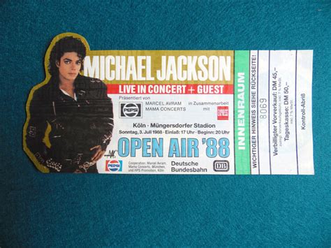 Ticket Michael Jackson Live In Concert Guest 1988 Catawiki