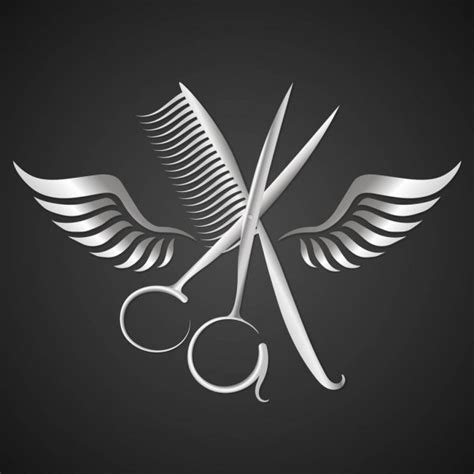 Scissors And Wings Symbol For Beauty Salon — Stock Vector © John1279