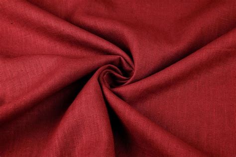 Washed Linen Red Yes Fabrics