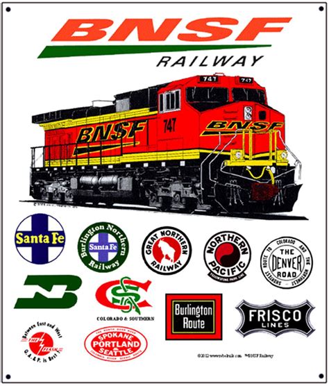 Bnsf Burlington Northern Santa Fe Bn 10x12 Heritage Sign Train