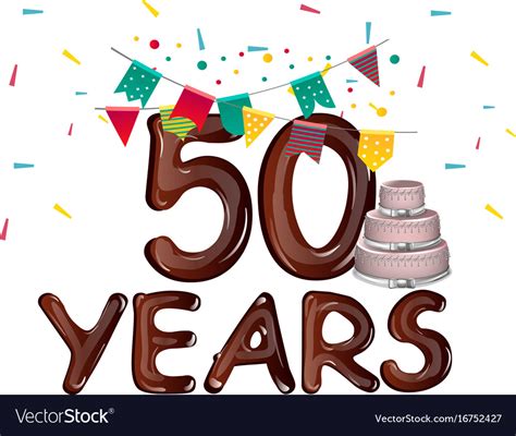Happy Birthday Fifty 50 Year Royalty Free Vector Image