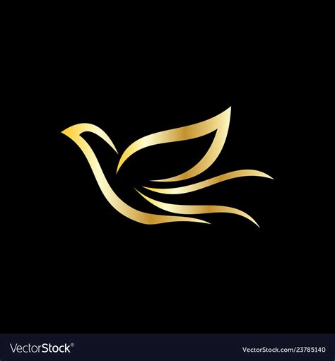 Gold Bird Business Logo Royalty Free Vector Image