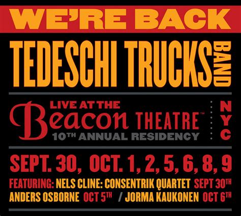 Tedeschi Trucks Band Announces Return To Nycs Beacon Theatre Grateful Web