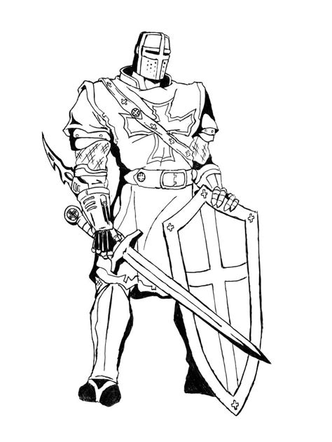 Cavaleiro Segurando Espada Para Colorir Imprimir E Desenhar Colorirme