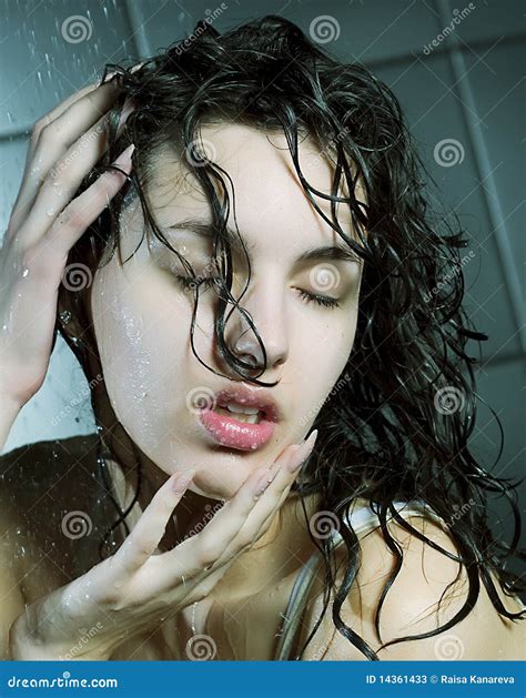 Girl Taking A Shower Stock Photos Image
