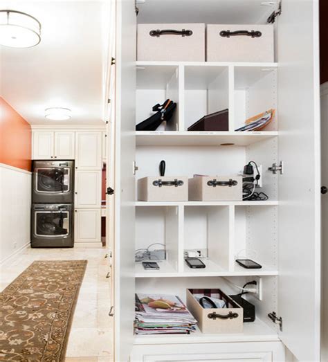 Turn a desktop organizer on its side to create a charging station for just a few buckets. Mobile Device Charging Stations For A Neat And Tidy Space