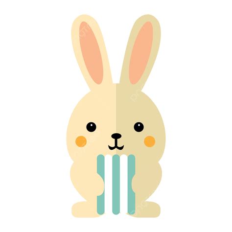 Cute Happy Kawaii Bunny Cartoon Baby Animal With Transparent Baground