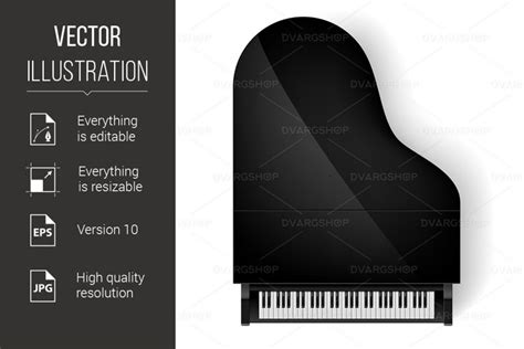 Piano in top view