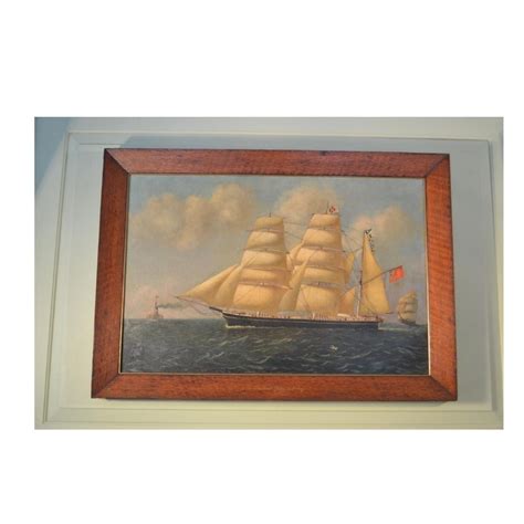 Th Century Oil On Canvas Of The Barque Jacque De Molay Sold