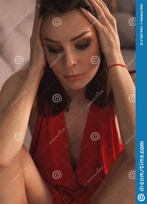 Woman In Red Dress Stock Image Image Of Pretty Style 218674561