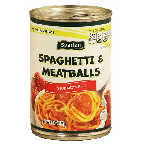 Spartan Spaghetti And Meatballs In Tomato Sauce 145oz Pasta Canned