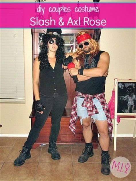 80's rocker costume wig rocker costume wig with bandana rock wig. Adult Halloween Costumes: Axl Rose and Slash, Including a ...