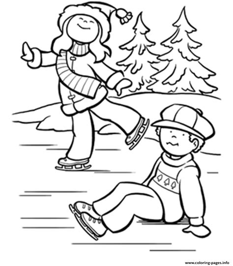Free Winter S Ice Skating Kidsa135 Coloring Page Printable