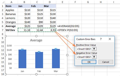 Error Bars In Excel Standard And Custom