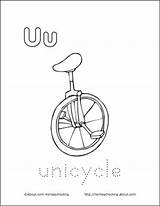 Unicycle Coloring Letter Printable Preschool Letters Education Early Homeschooling sketch template