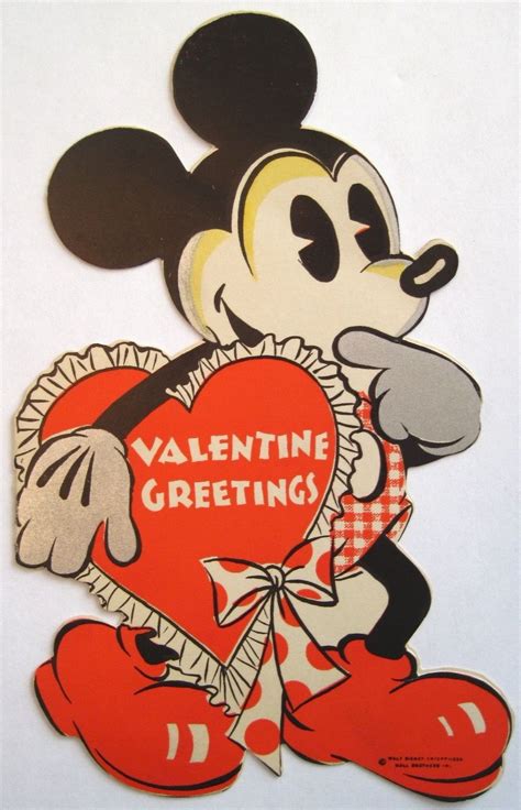 Precious 1934 Vintage Walt Disney Mickey Mouse Valentine Card | Vintage