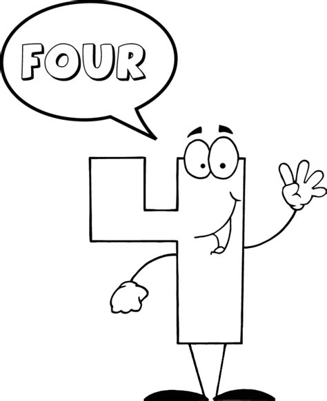 Number 4 Coloring Pages Coloring Home