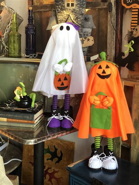 Standing Trick Or Treat Pal Ghost Or Pumpkin For Halloween Adornos