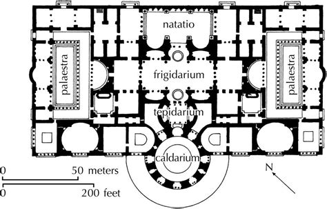 Plan Of The Baths Of Caracalla Art 3 Lecture 19 Water Architecture