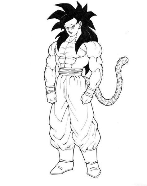 Imagen De Son Goku En Fase 4 Para Imprimir Y Recortar Dibujos De