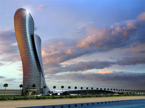 Architecture Art Code And Facade Capital Gate At Abu Dhabi