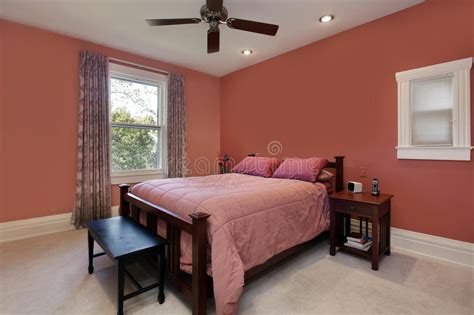 Peach wall paint peach bedroom ideas light peach bedroom walls style ideas trends and wall pink bedroom decorations. Master Bedroom With Peach Colored Walls Stock Photo ...