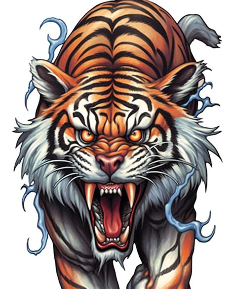 Premium AI Image Tiger With An Open Mouth And Sharp Teeth