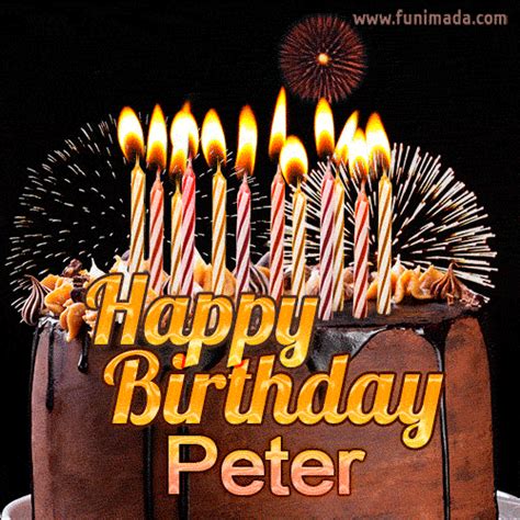 Chocolate Happy Birthday Cake For Peter 