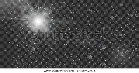 Christmas Star Snow Falling On Transparent Stock Vector Royalty Free