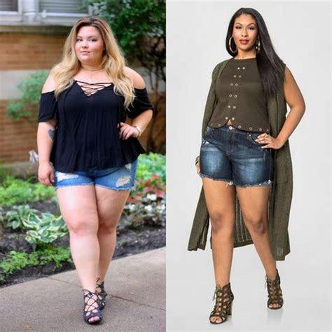 Plus Size Shorts Outfits For Beautiful Curvy Ladies Glossyu