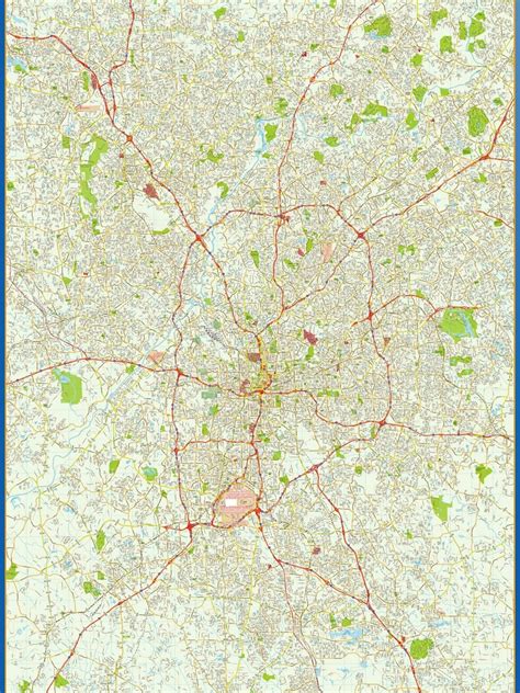 Atlanta Vector Map Eps Illustrator Vector City Maps Usa America Eps