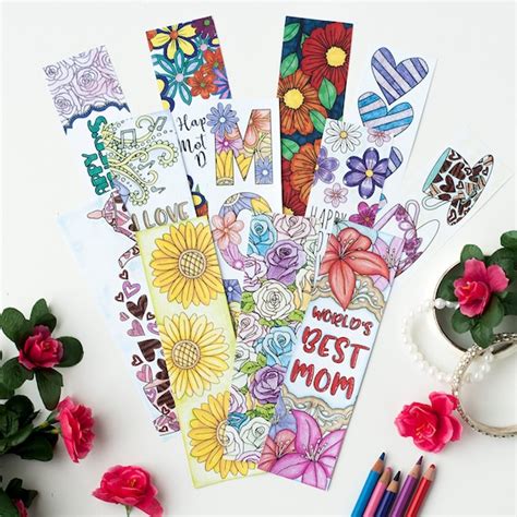 mother s day bookmarks 12 printable bookmarks for mom etsy