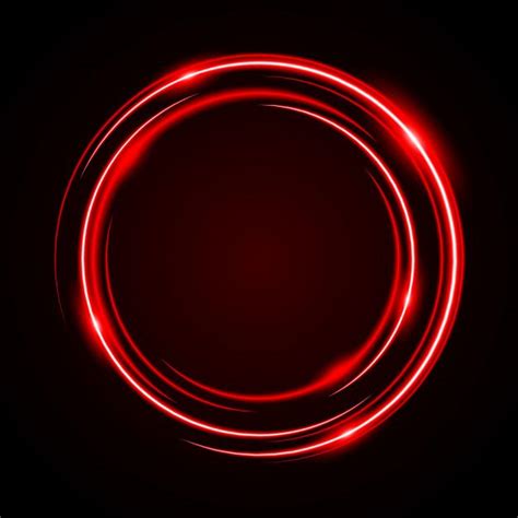 quadro de luz vermelha de néon círculo abstrato luzes vermelhas círculos abstrato