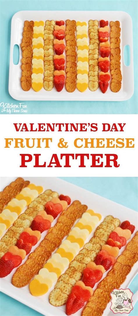 Adorable Heart Themed Fruit And Cheese Party Platter Easy Recipe Treat