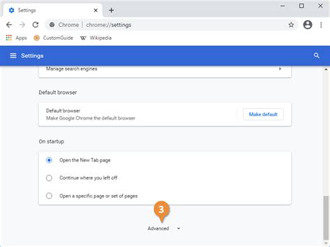 Access Chrome Settings Customguide