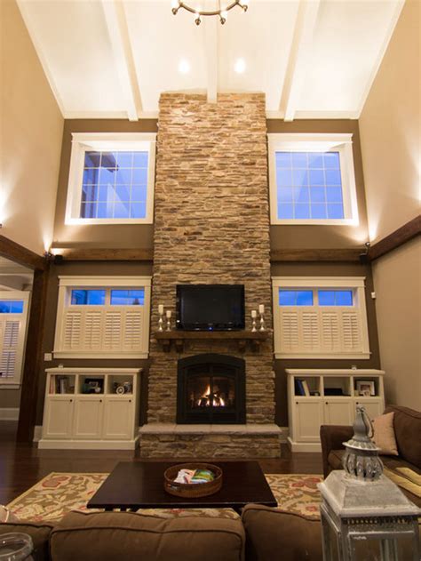 Two Story Stone Fireplace Ideas Pictures Remodel And Decor