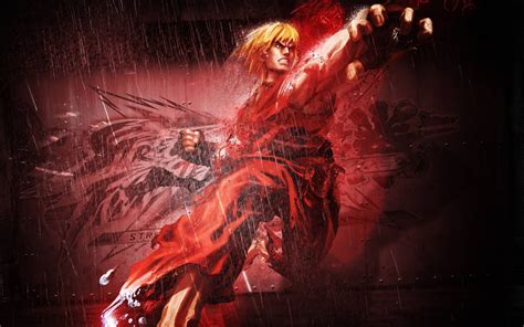 Wallpaper Red Street Fighter Ken Masters Darkness Screenshot