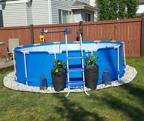 Above Ground Pool Landscaping Backyard Living Summer 12x12 Pool