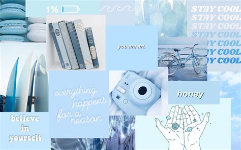 Baby Blue Aesthetic Collage Wallpaper Baby Blue Aesthetic Aesthetic