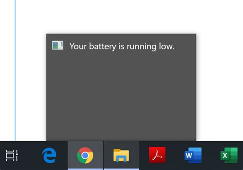 Your Battery Is Running Low Notification Stays In Task Bar