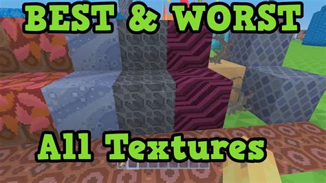 Minecraft Best And Worst Blocks All Texture Packs Youtube