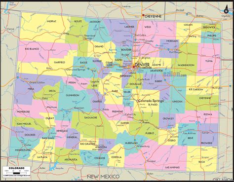 Map Of Colorado State Ezilon Maps