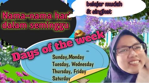 Days Of The Week Nama Nama Hari Dalam Seminggu Youtube