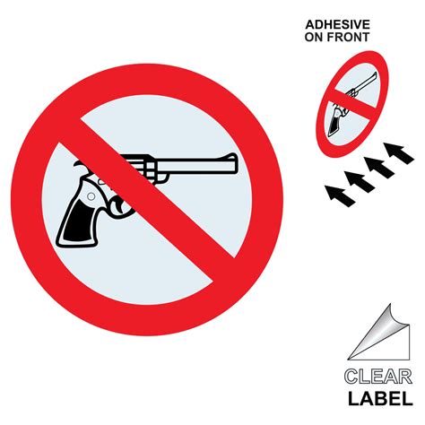 No Guns Allowed Symbol Label Prohib 175 R Sym Clear Reverse