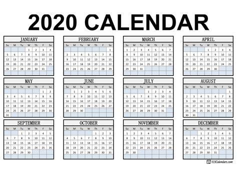 2020 Calendar Printable Legal Size Example Calendar Printable
