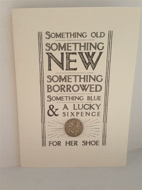 Old New Borrowed Blue With Sixpence Card By East Of India The